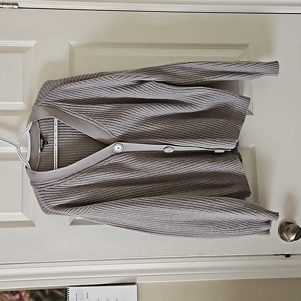 Grey knit cardigan